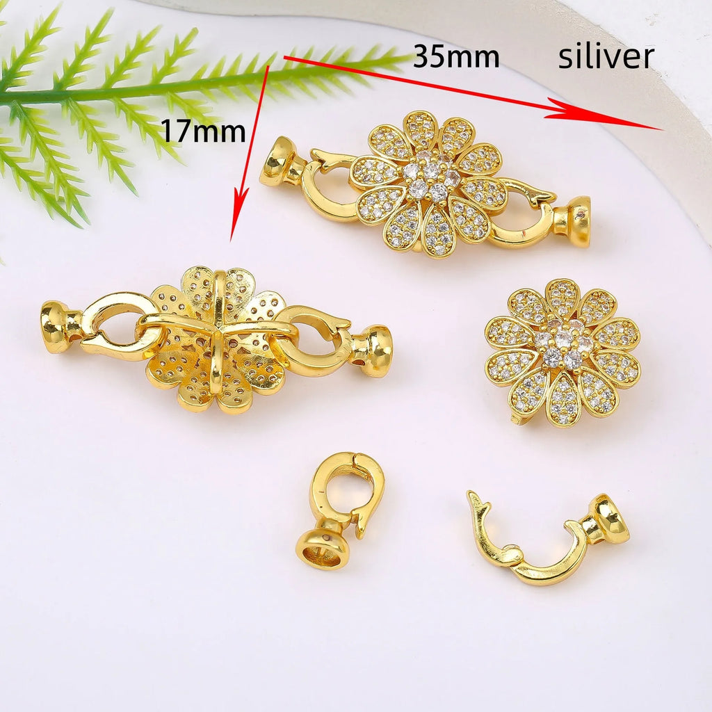 Small gold-colour chain buckle for DIY jewellery making with electroplated finish