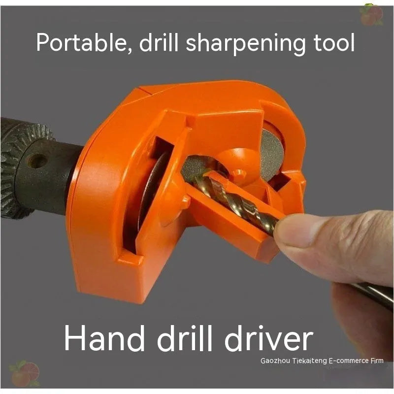 Universal portable grinding drill tool with orange and black sander sets and replacement wheels