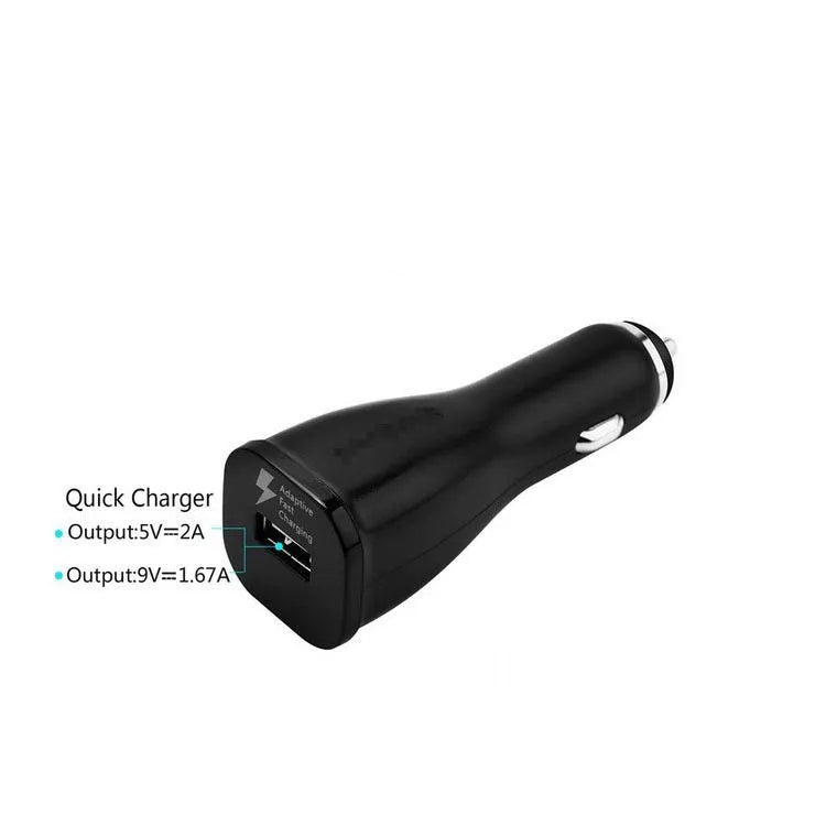 QC30 single port USB car charger with QC2.0 fast charging for mobile devices
