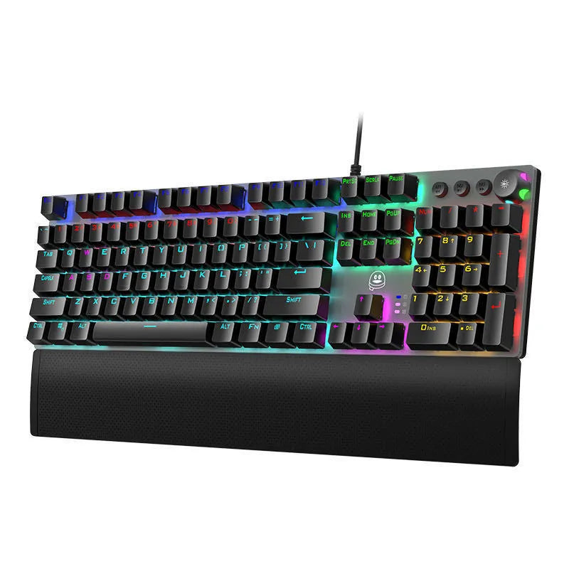 Rainforest Tarantula mechanical film gaming keyboard 95-key USB wired in magic colour with optional hand rest