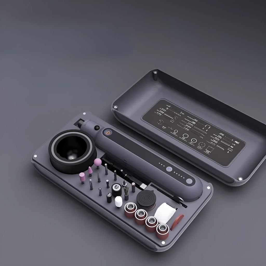Mini electric grinding and polishing machine set with lithium battery and speed adjustment
