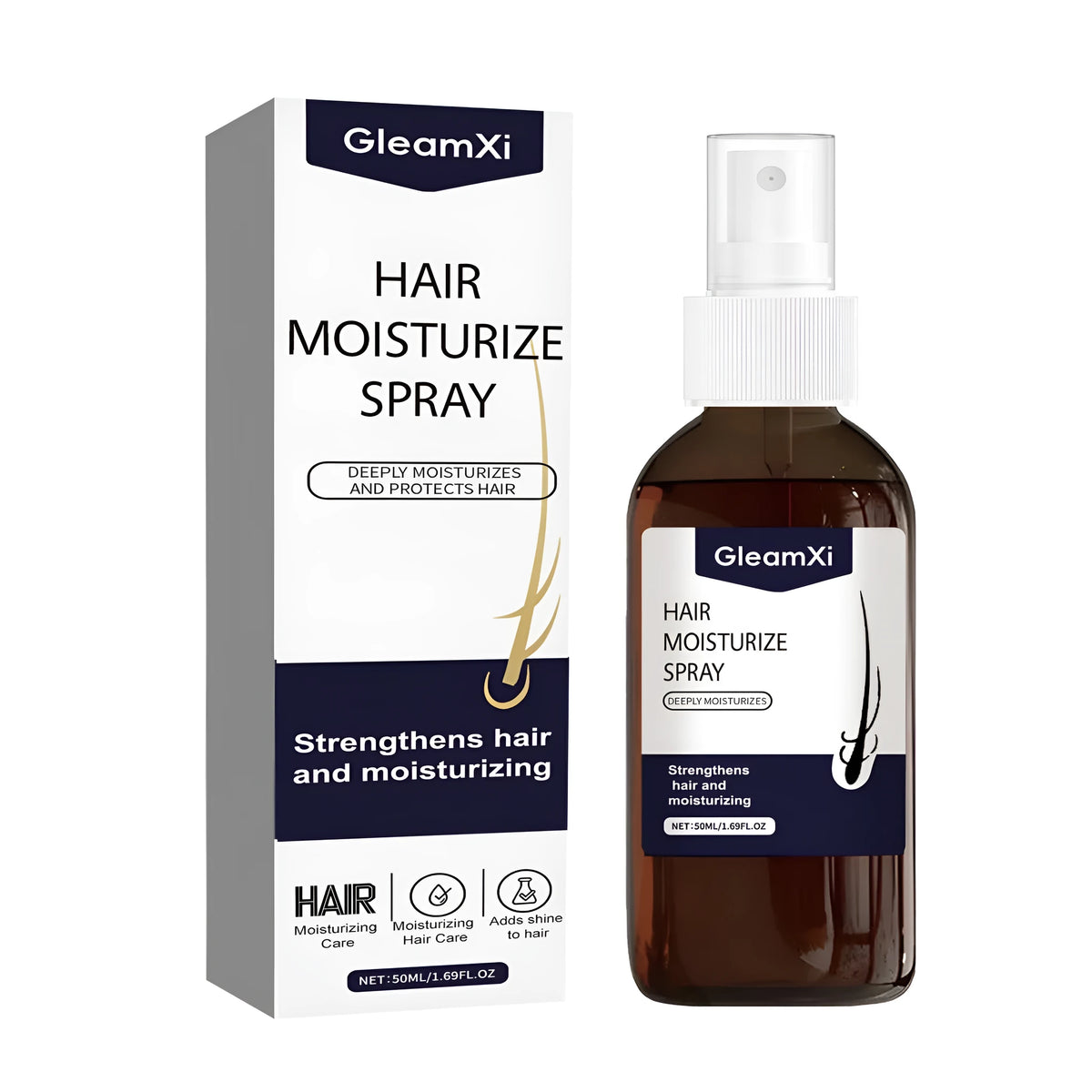 50ml moisturizing hair care spray bottle with glycerin, ginger root extract and Polygonum multiflorum extract