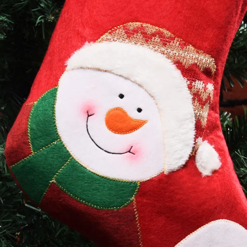 American-style Christmas sock pendant made from non-woven fabric with elk, old man, or snowman decorative designs