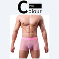 Men's thin invisible boxer shorts in quick-dry polyester fabric available in multiple colours