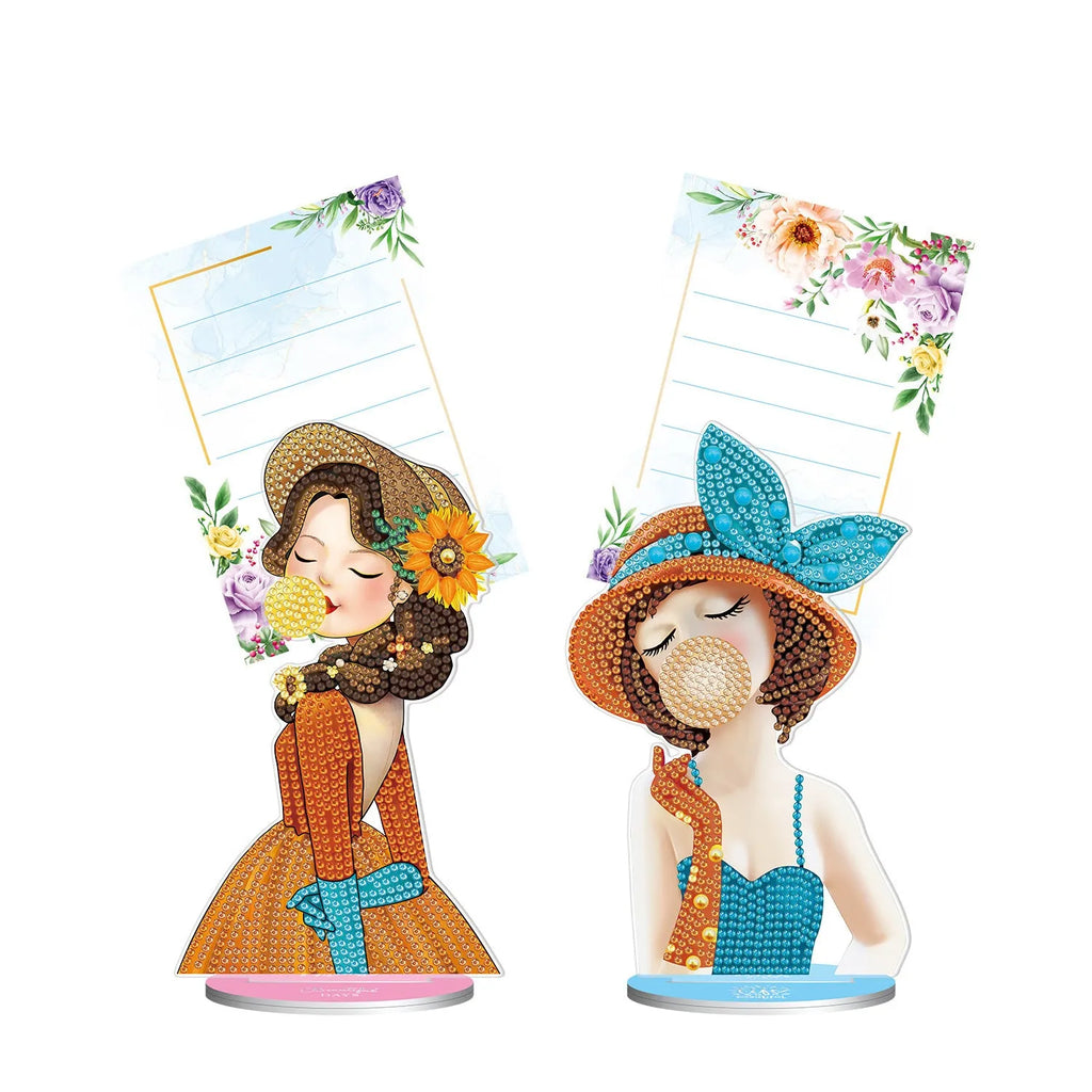 Desktop decorative note clip with diamond painting for restaurant organisation, American style design