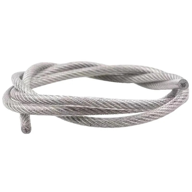 304 stainless steel invisible anti-theft protecting wire coil, showing coated rope construction.