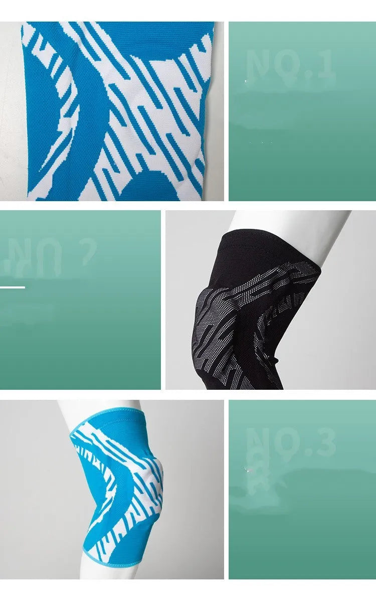 Men's black nylon compression basketball knee pad showing kneecap coverage.