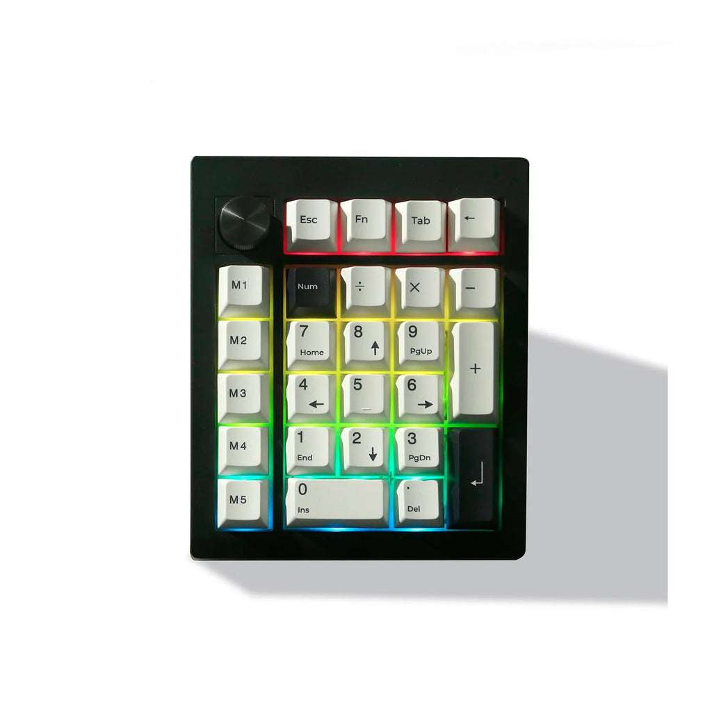 Black or white wireless mechanical numeric keyboard with Bluetooth connection for computer and laptop data entry