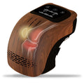 White electric knee massager with adjustable straps showing infrared heating and kneading mechanisms