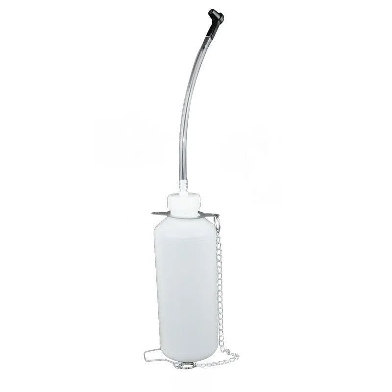 Pneumatic brake fluid replacement machine with pressure gauge and transparent drain pipe adapter
