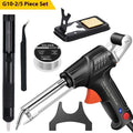 G102 soldering gun kit with light, black alloy construction, 5-piece set for electronic repair work