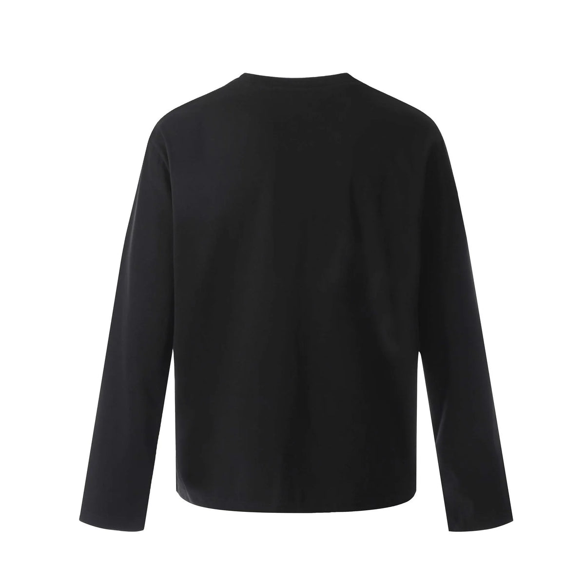 Cotton loose fit long sleeve pullover in black and flower grey colours