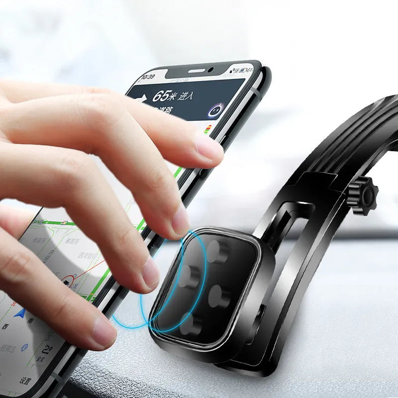 Universal plastic car phone bracket with suction cup or adhesive slide rail, black or grey magnetic suction or automatic lock phone holder.