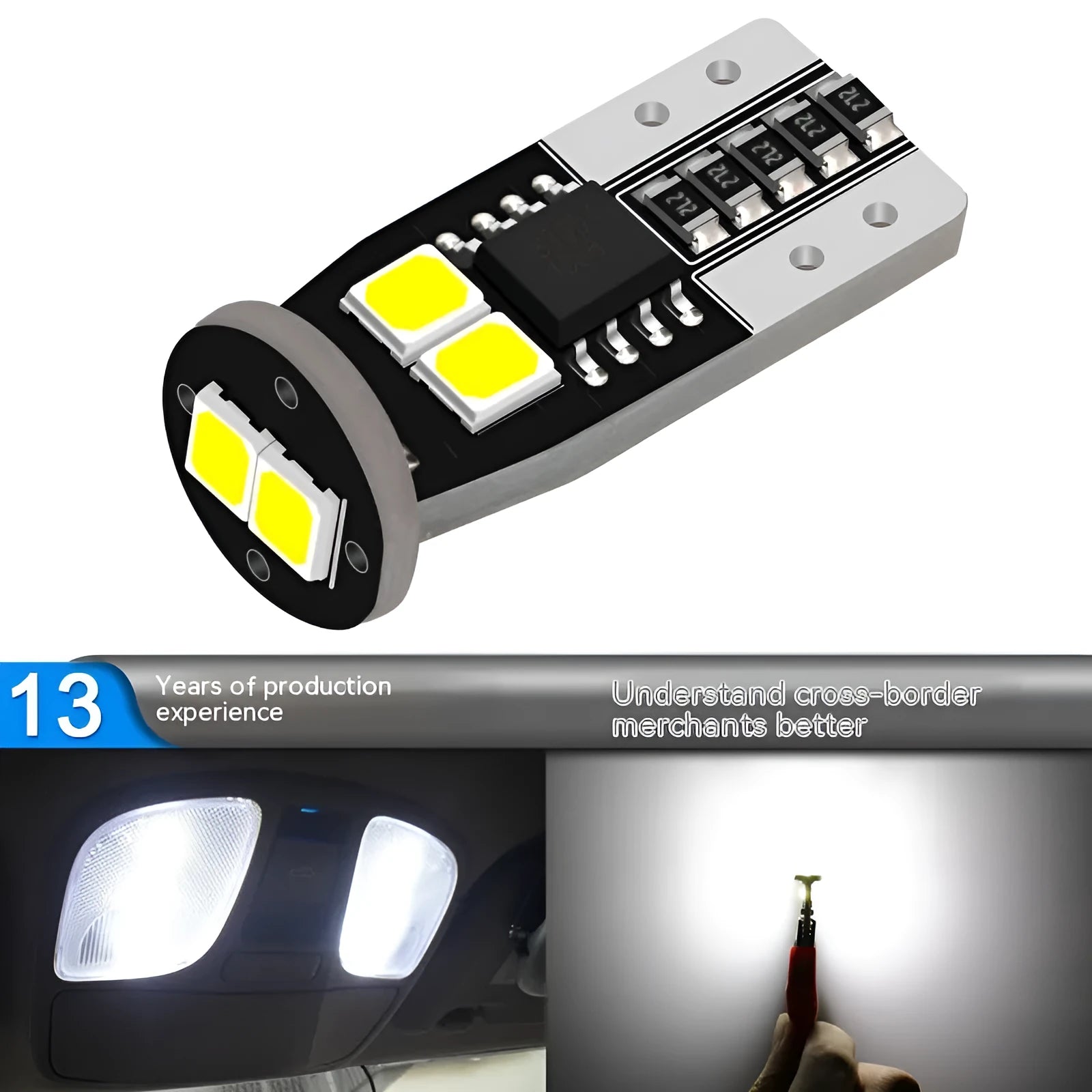 10mm diameter car license plate reading lamp with white LED light