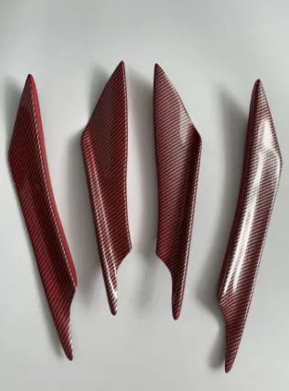Carbon fibre bumper blade spoiler set of four for automotive front bumper installation