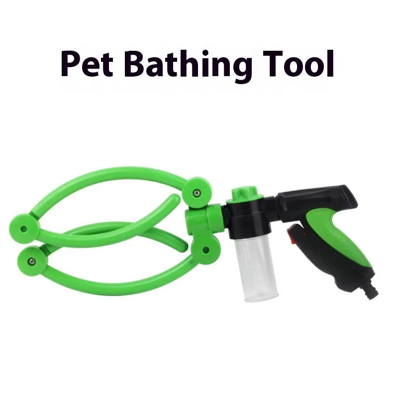 Foldable double open dog washing machine 360 degree cleaning portable pet shower in red ABS TPE material
