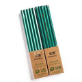 Box of 10 green hexagonal wooden pencils with HB and 2B graphite grades