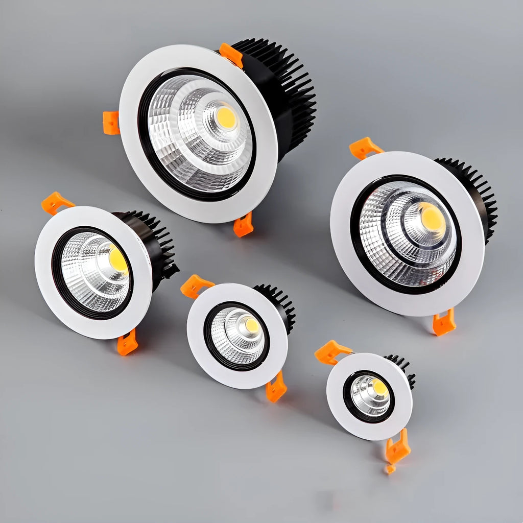 Modern recessed LED downlight ceiling lamp with aluminium shell in white finish