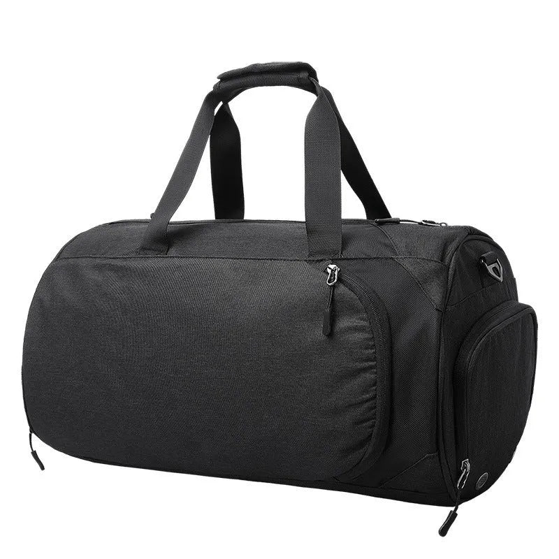 Medium oval travel bag with multiple internal compartments for wet and dry separation