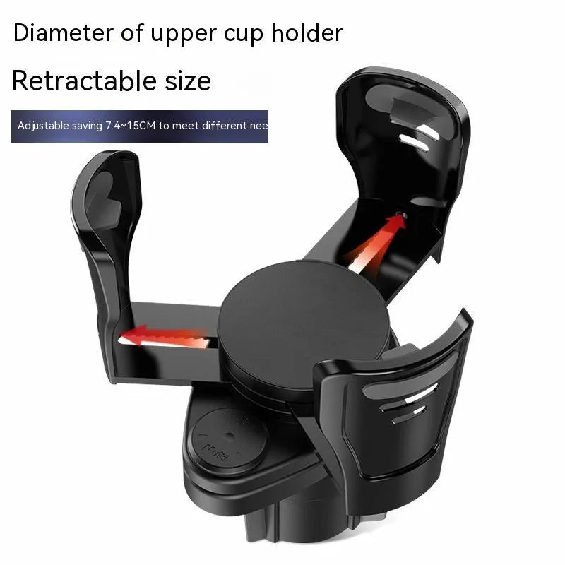 Second generation car cup holder modification accessory in carbon fibre pattern with matte finish