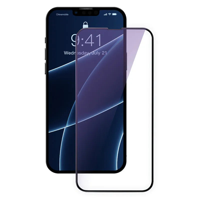 0.3mm anti blue light tempered glass screen protector for iPhone 5.4 inch model in black