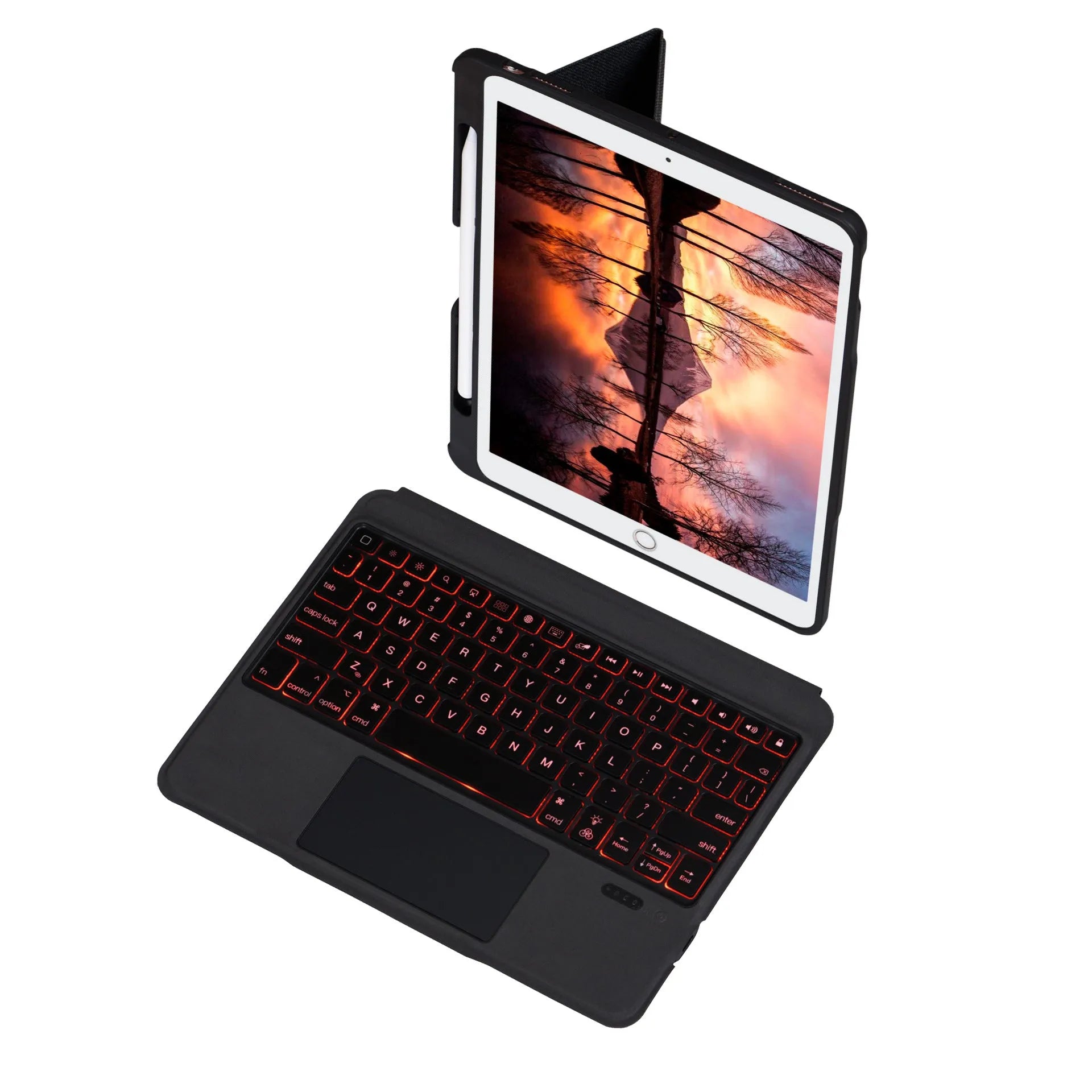 12.9 inch magnetic keyboard case with pen slot for iPad Pro and iPad Air in imitation leather