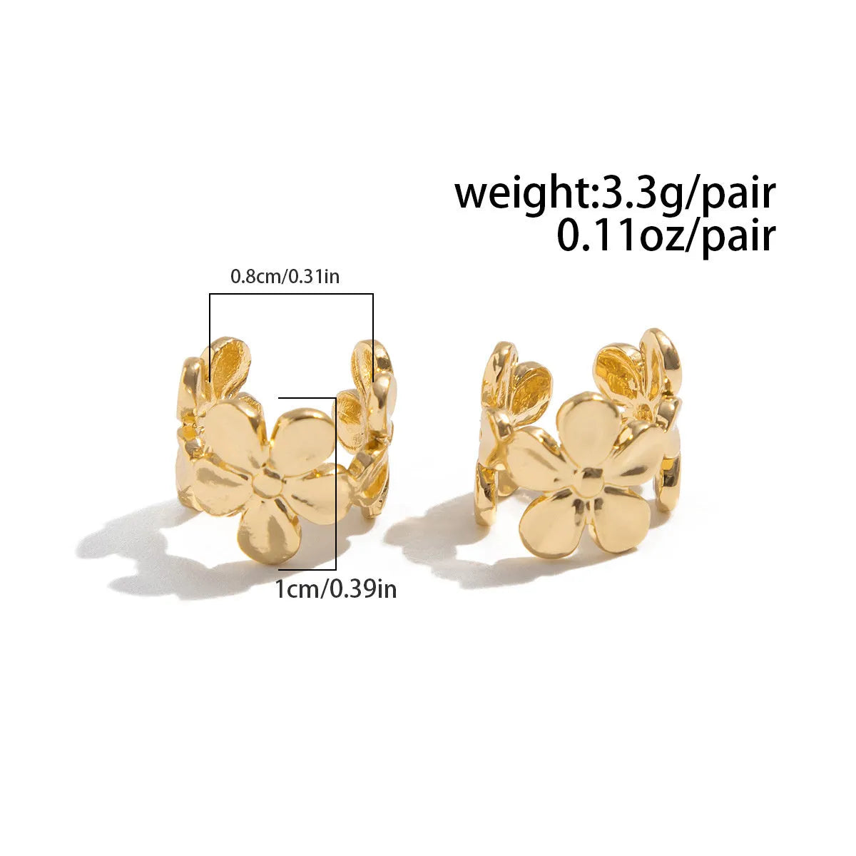 Gold electroplated alloy starfish conch shell drop earrings for women