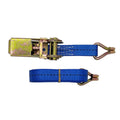 Steel ratchet tensioner strap with double triangle hooks and polyester webbing for furniture and cargo securing