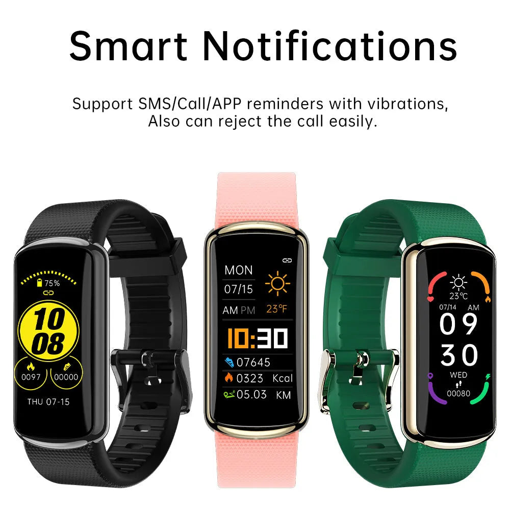 Black fashion sports electronic watch with 0.96 inch IPS colour screen, metal frame, and TPU strap