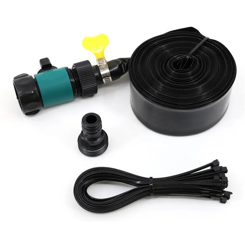 Portable blue garden sprinkler with solar water cooling feature and PVC switch for outdoor watering