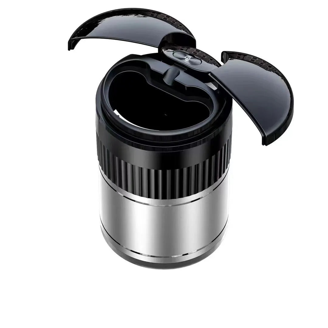 Automatic sensing touch infrared metal smart car ashtray with lid showing compact design