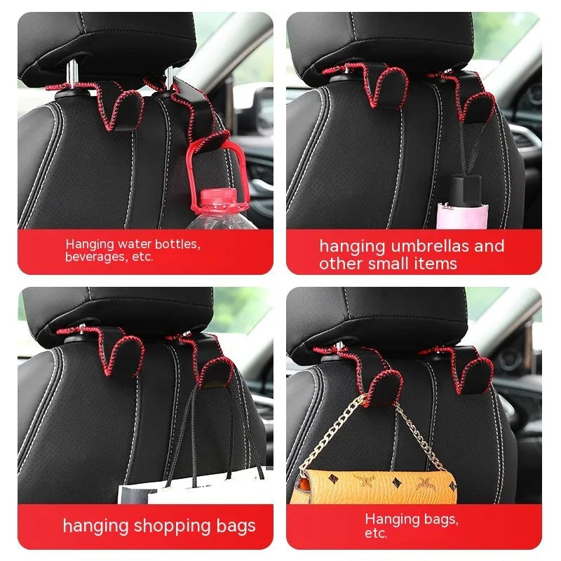 Gold car seat back hook, stainless steel, hidden small design for car interior organisation