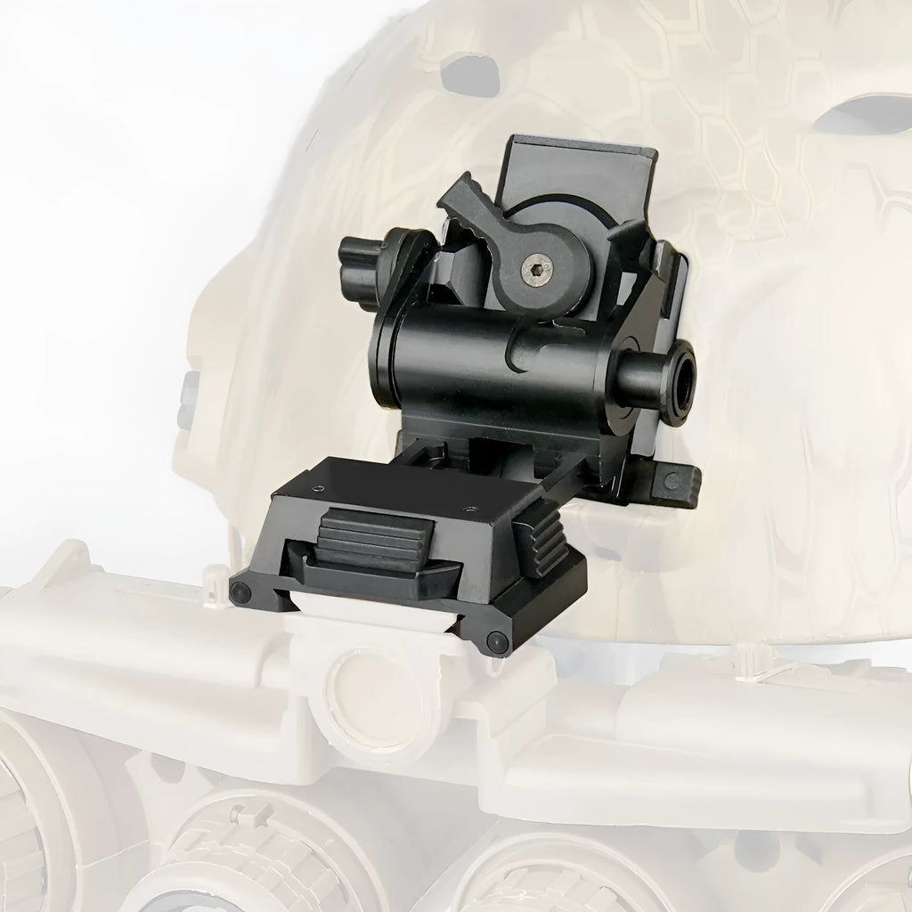Metal alloy L4 G24 NVG fast helmet mount bracket with OPS breakaway base in strong dark earth