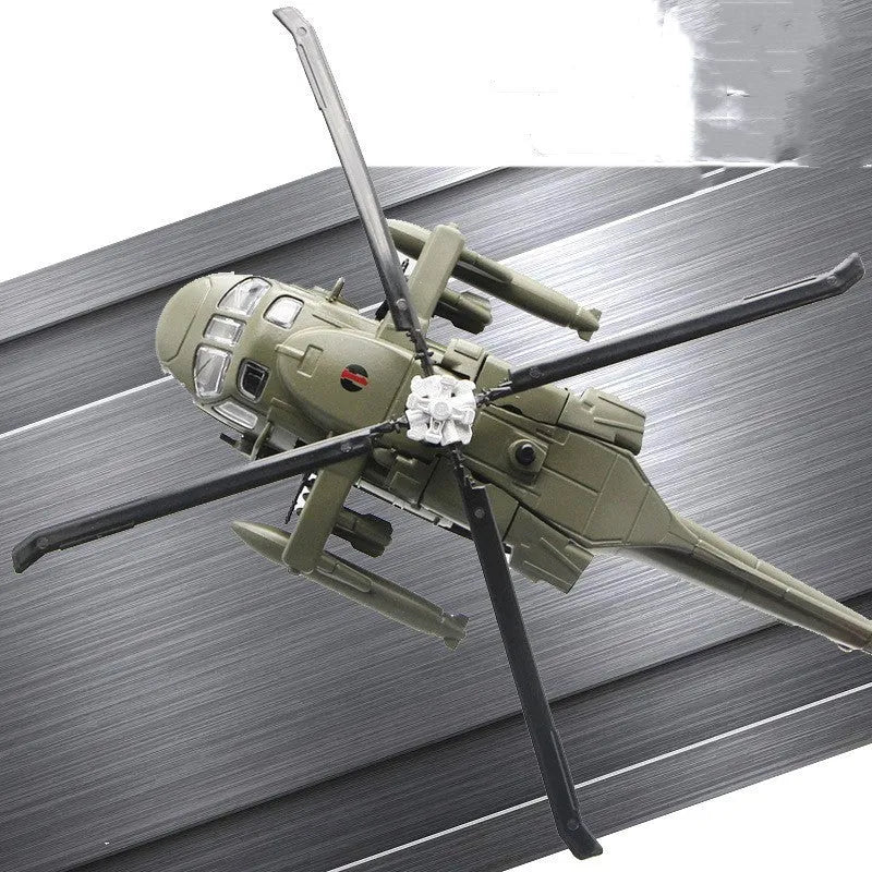 Green Black Hawk gunship alloy military model helicopter with force control and flash function, item J64-3
