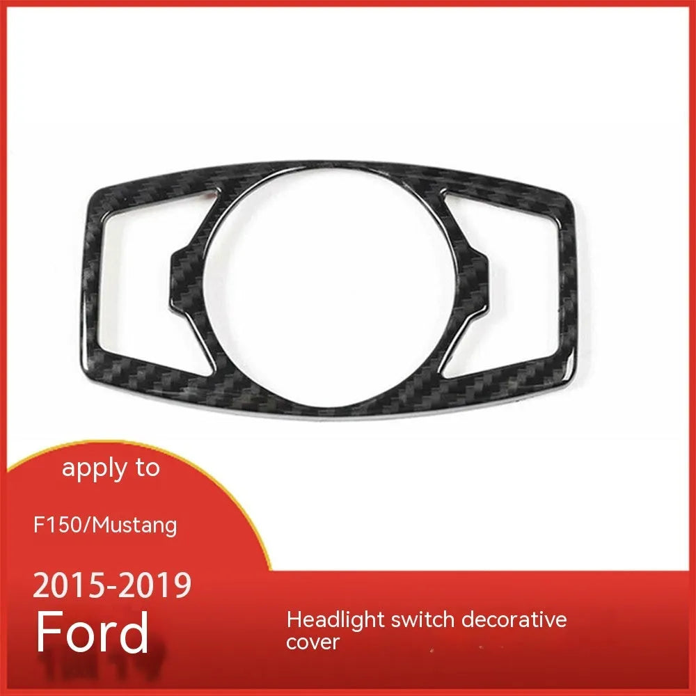 Carbon fibre pattern adhesive paster for Ford F150 Wild Horse headlight control panel