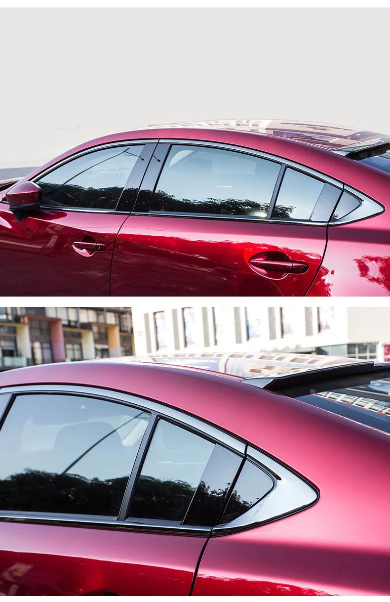 Black titanium stainless steel window trim strip complete set for car body molding decoration