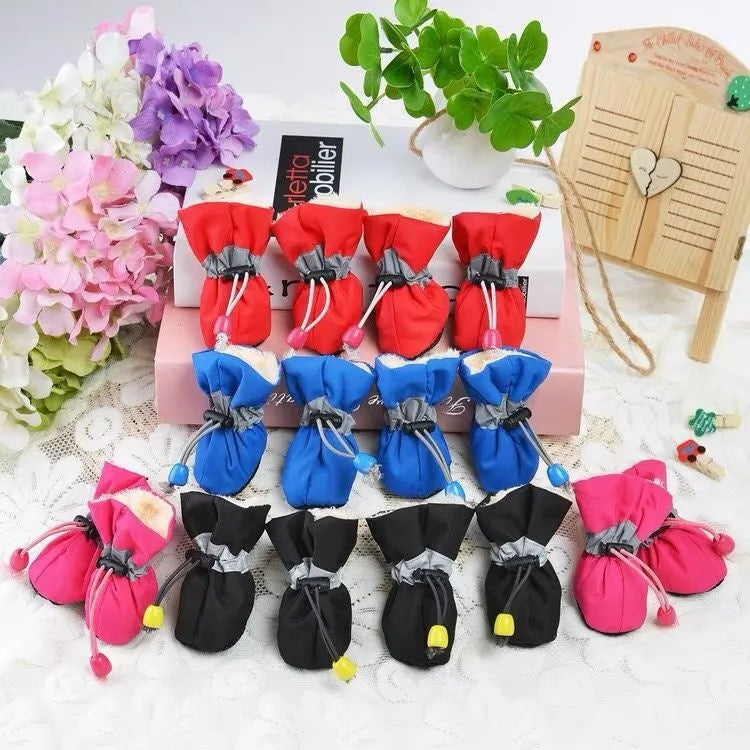 Breathable cloth dog shoes with soft sole design in multiple colour options