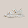 Women's open toe canvas sandals with Velcro fastening, mesh lining, flat rubber sole, Bear Bakery colour, sizes 35-40