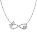 925 sterling silver Mobius bow zircon clavicle chain in gold or platinum finish with butterfly detail