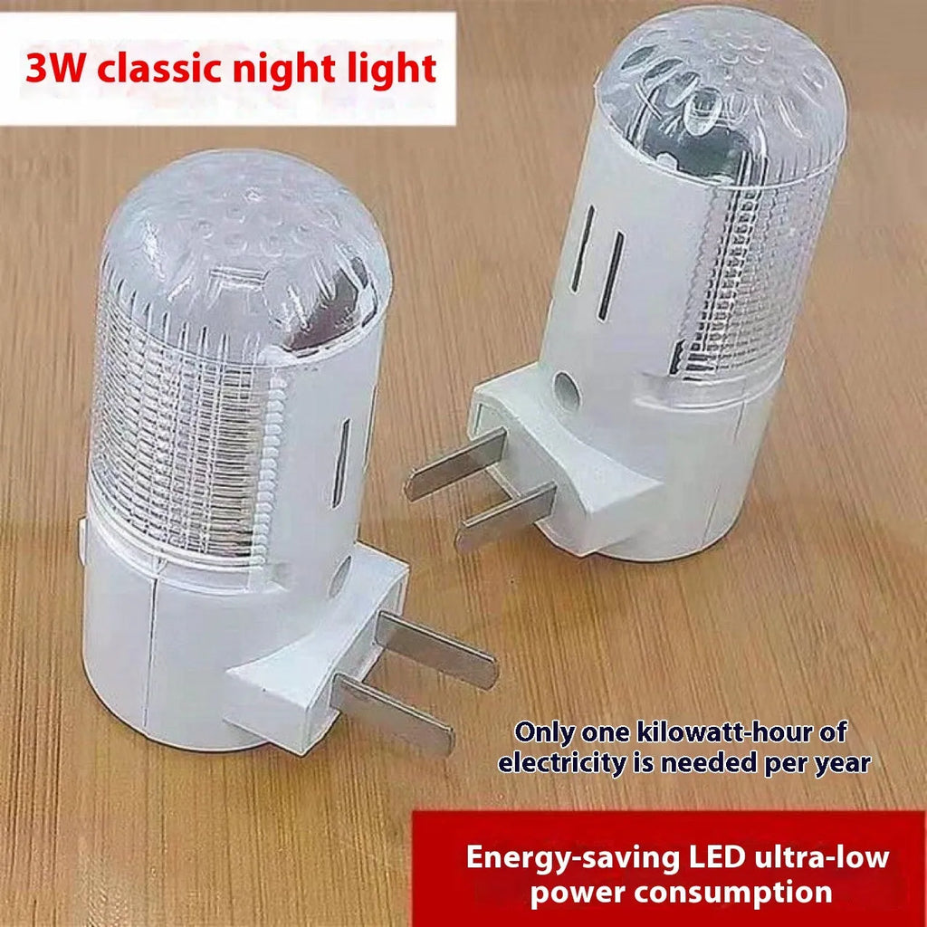 Modern minimalist plug-in night light with square 6.5cm design and dual light options