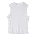 Men's white polyester quick-dry fitness vest with loose fit design for summer sports