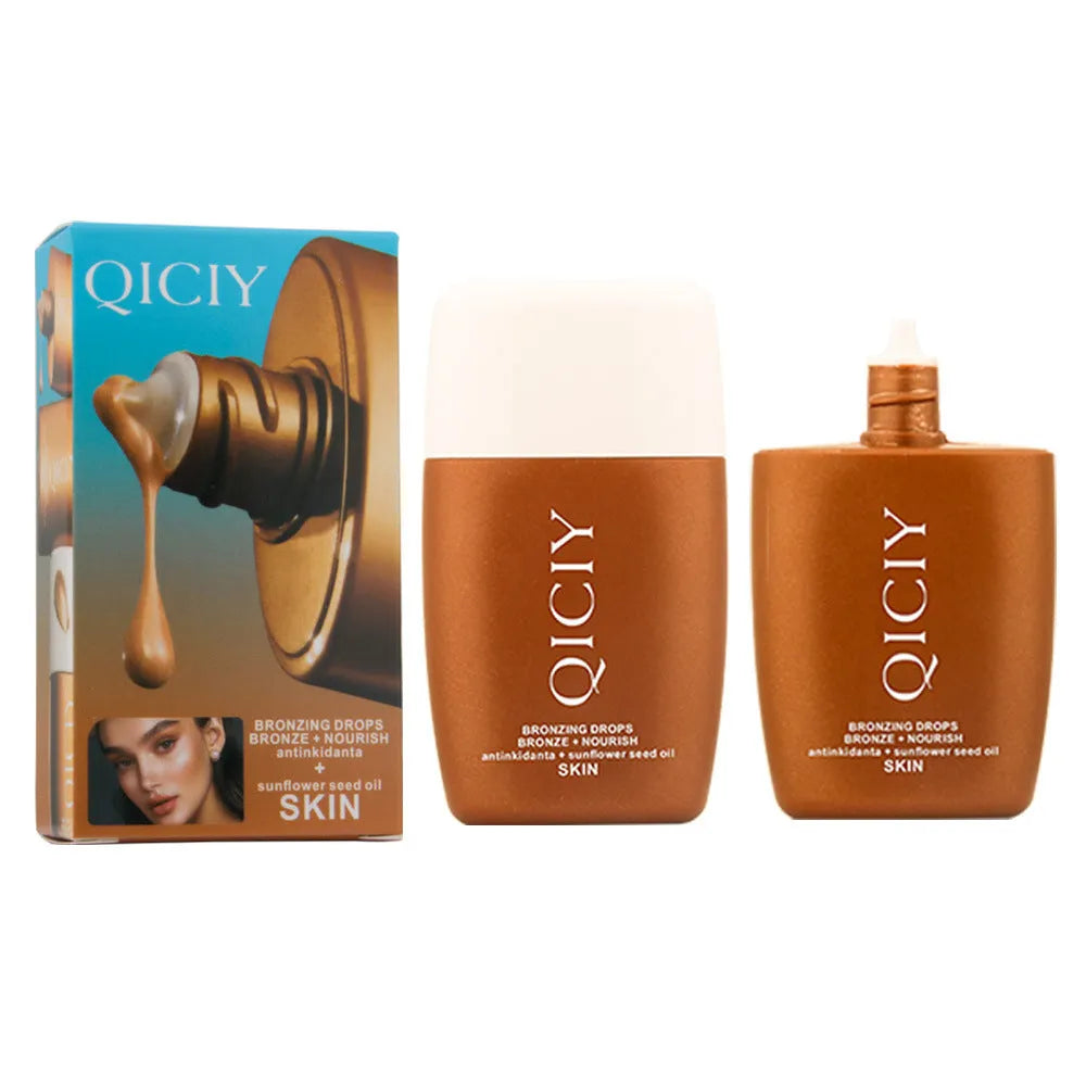 30ml bottle of body brightening contour liquid for face and body in four shade options