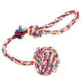 Cotton rope pet toy with hand pull rope, random colour, large or small size option