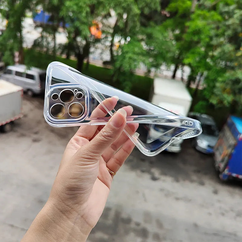Transparent shockproof TPU phone case in Space Shell colour for iPhone models, back cover style.
