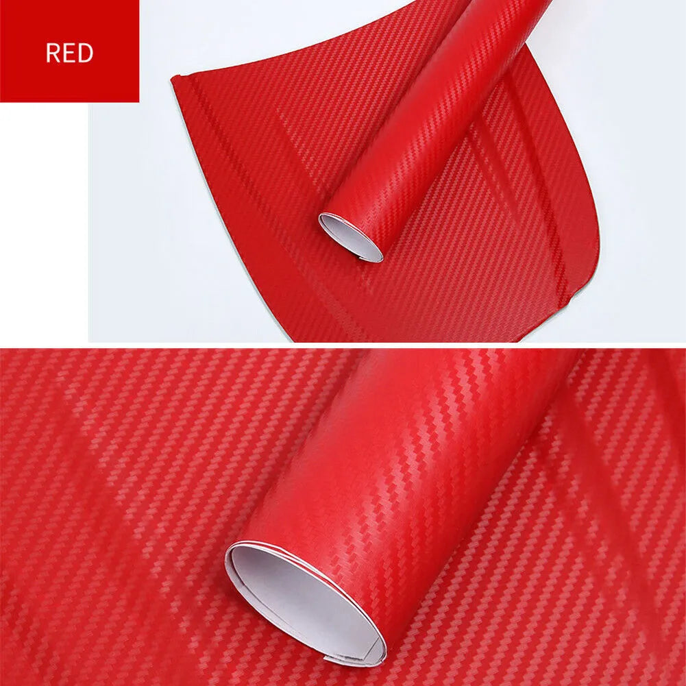 Roll of 3D carbon fibre car sticker in multiple colour options for vehicle interior and exterior decoration