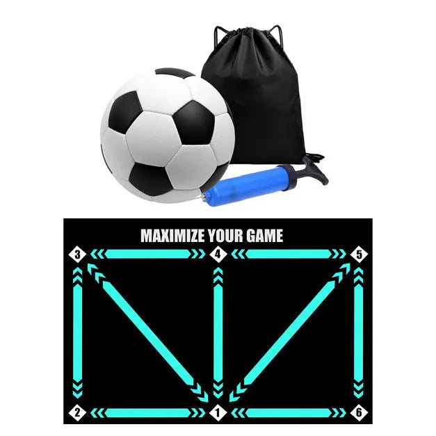 Rubber football training mat in cushion colour for indoor skill practice