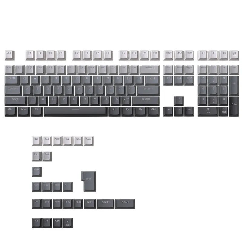 Polar Day Gradient engraved luminous PBT key cap set, double injection moulded, 290 x 160 x 30mm