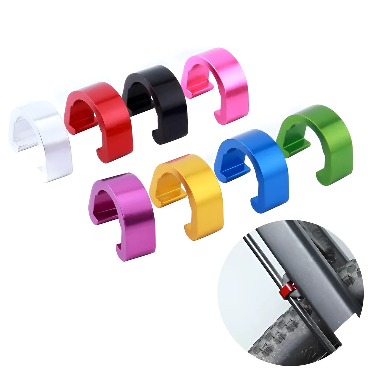 Aluminium alloy C buckle fastener in multiple colours, 10.2mm x 13mm dimensions