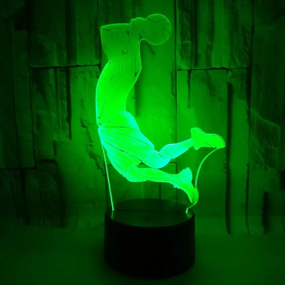 3D shooting night light with acrylic board, ABS base, touch and remote control, seven colours