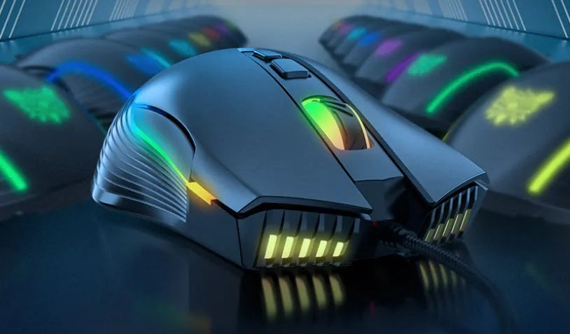 Wired optical gaming mouse with seven buttons, adjustable 800-6400 DPI, RGB light, 1.5m cable, 127mm x 71mm x 40mm, Black or Pink